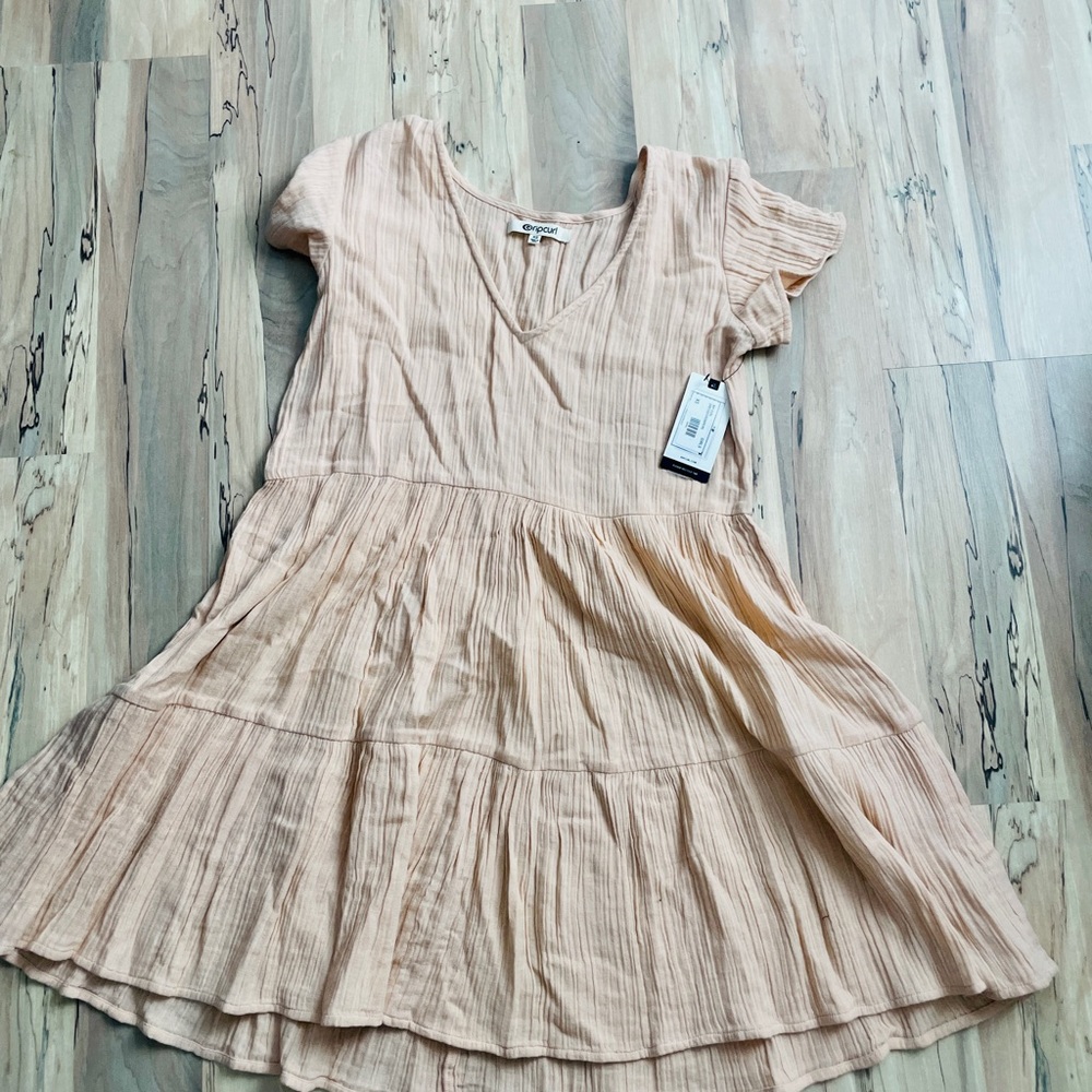 Rip Curl XS peach babydoll dress NWT
